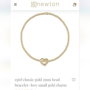 Enewton egirl classic gold 2mm bead bracelet-love smallgold charm Nwt